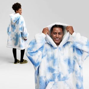 <span class=keywords><strong>Sweat</strong></span>-shirt <span class=keywords><strong>à</strong></span> conception personnalisée Couverture portable Impression numérique complète Couverture <span class=keywords><strong>Sherpa</strong></span> <span class=keywords><strong>à</strong></span> fermeture éclair avec manches et poches - Product Image 1