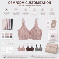 Soutien-gorge sans armatures SHANGBINI grande taille à imprimé léopard rose, couvrance totale, bretelles larges, confort et maintien pour poitrine généreuse, vente en gros OEM ODM