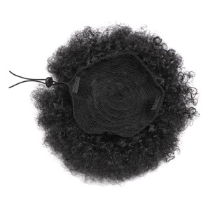 <span class=keywords><strong>Chignon</strong></span> Afro Bouclé Crépu de 8 Pouces, Faux <span class=keywords><strong>Cheveux</strong></span> Courtes Synthétiques, <span class=keywords><strong>Postiche</strong></span> Ajustable Messy avec Cordon de Serrage, Queue de Cheval Bande Élastique - Product Image 3
