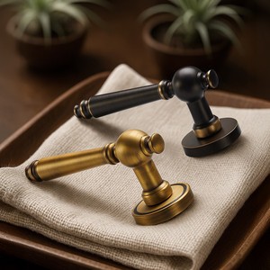 ชุดล็อคประตู Jiehao มือจับทองเหลืองสไตล์วินเทจ อุปกรณ์ตกแต่งภายใน ล็อคประตูไม้เนื้อแข็ง ทนทาน - Product Image 4