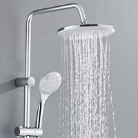 YUNDOOM – ensemble de robinets de douche OEM, colonne de mélangeur de douche, douche de salle de bain, robinet de pluie exposé 2022 avec tuyau, ensemble de douche en argent