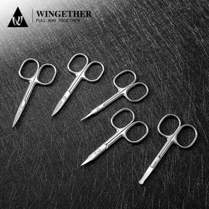 Wingether tesoura curvada, venda quente de todas as tesouras de aço inoxidável para manicure e cutícula