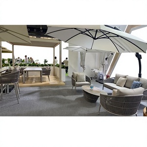 Juego de Sofás de Aluminio con Diseño de Lujo para Jardín, Patio u Hotel, con Sillas y Mesa Impermeables para Exteriores, con Cojines Confortables - Product Image 4