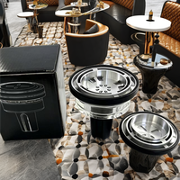 Accessoires de chicha modernes de luxe mini écologiques en plastique, avec embout, bol en cristal français, ensemble de filtres à charbon et tête de chicha miroir