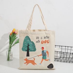 Low MOQ Eco-Friendly Organic Calico Canvas Tote Bag Custom Logo Size Printed Reusable Grocery Cotton Backpack Promotional
