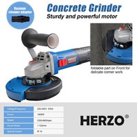 Meuleuse d'angle électrique portable HERZO 1400W 125MM avec pare-poussière pour le polissage de sols et murs en béton, idéale pour le bricolage