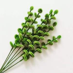 Готовые искусственные цветы из синели, витые палочки, трубочки для вязания крючком, листья эвкалипта для декора дома и свадеб - Product Image 4