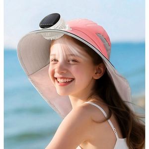 Sombreros de Verano con Ventilador Solar para Niños, Protección Solar, Sombrero de Pescador para Niños con Ventilador Refrigerante - Product Image 1