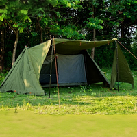 Tente de camping en coton pour l'extérieur, portable, pour pique-nique, protection solaire, imperméable, double couche, quatre saisons, abri imperméable 2000-3000 mm