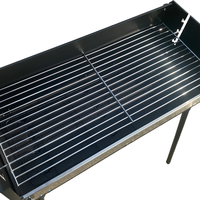 Barbecue au charbon de bois pliable réglable en hauteur, en acier thermolaqué, pour le camping