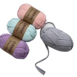 Venta caliente 100G Listo Stock a granel camiseta Premium Hilo Más de 60 colores algodón crochet camiseta Hilo grueso cinta hilo - Product Image 2