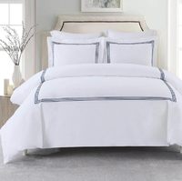 Ensemble de draps de lit en coton brodé de qualité supérieure ensemble de housse de couette de luxe 300 fils ensemble de draps en gros pour lits ensemble de lit en coton Queen