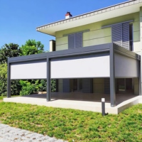 Pergola Bioclimatique Moderne en Aluminium pour Extérieur, à Lames Orientables, Étanche, Motorisée Électriquement, 3x5m 5x3m