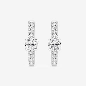 Pendientes de aro pequeños con diamantes cultivados en laboratorio de 3_4 quilates para mujer, joyería fina elegante para el día a día, minimalista y brillante - Product Image 3