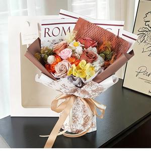 Cadeau de la Saint-Valentin, bouquet de roses en savon haut de gamme pour filles, fleur artificielle, ours en peluche, grand bouquet - Product Image 3