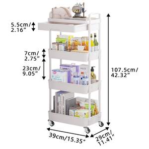 Keuken Nut Multi-Layer Opbergrek Verdikte Groentemand Verwijderbare <span class=keywords><strong>Trolley</strong></span> 360 Rollende Staande Type Opslagkar - Product Image 6