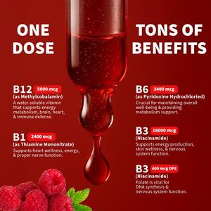 טיפות נוזליות של ויטמין B12 ו-B6 בעוצמה גבוהה, תוסף תזונה נוזלי ויטמין <span class=keywords><strong>B</strong></span> קומפלקס, תוצרת OEM, חלאל. - Product Image 3