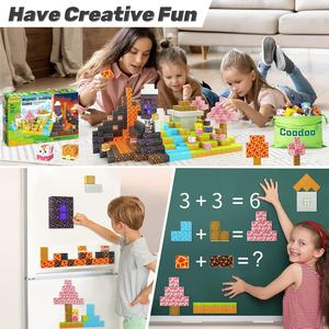 Juguete educativo creativo DIY para niños, bloques de construcción magnéticos, modelo de cubos de plástico para cumpleaños y Navidad, conjunto empaquetado - Product Image 2