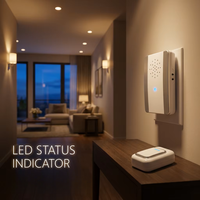 LUCKARM Sonnette sans fil blanche moderne certifiée CE, kit de carillon intelligent à brancher pour hôtels/villas