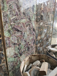 BOTON STONE Pierre semi-précieuse translucide rétro-éclairée Grande dalle Dalle brune Pierre d'agate - Product Image 4