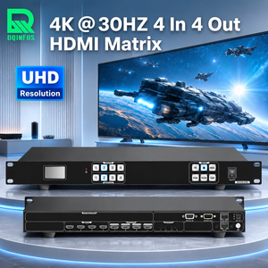 สวิตช์เมทริกซ์ <span class=keywords><strong>HDMI</strong></span> DQINFOS 4IN 4OUT 4X4 รองรับ HDMI1.4 ความละเอียด 4K30Hz 1080P รองรับ <span class=keywords><strong>DVI</strong></span> <span class=keywords><strong>HDMI</strong></span> สำหรับระบบภาพและเสียง - Product Image 1