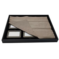 Coffret de 9 boîtes métalliques avec plateau de présentation noir, organisateur de pierres précieuses en cuir PU et MDF à bouton-poussoir pour exposition de bijoux