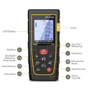 Telemetro Laser Digitale e Misuratore di Distanza a Batteria Portata 40m Precisione 2mm Supporto Calcolo Pitagorico - Product Image 5