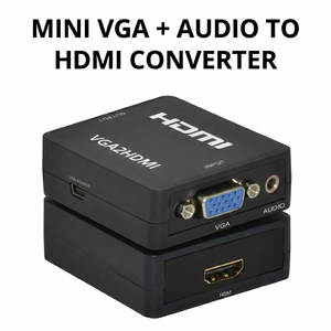 Adaptador GC Mini VGA a <span class=keywords><strong>HDMI</strong></span> 1080P, Conversor de Video y Audio VGA2HDMI para PC, Laptop a HDTV, Proyector, Compatible con USB, Plug and <span class=keywords><strong>Play</strong></span> - Product Image 1