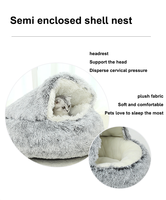 Coussin pour chien et chat FishPrincess Fashion, long, en peluche, à motifs animaliers, semi-fermé, chaud, lavable, durable, pour toutes les saisons