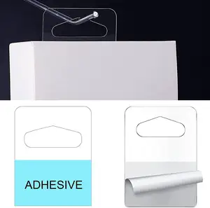 PET Custom Euro Hole Self Adhesive Hang Tabs Plastic Sticker Hooks Supermarket Stocked Hang Sundries