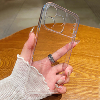 Coque de téléphone portable antichoc transparente souple en TPU à bords droits, la plus vendue, pour la protection de l'objectif de l'appareil photo des séries iPhone 17
