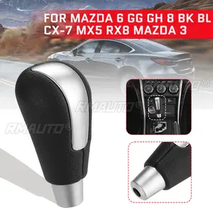 Ручка переключения передач для Mazda 6 GG GH для Mazda 8 CX-7 MX5 RX8 Mazda 3 BK BL из искусственной кожи матовая хромированная черная