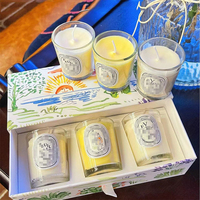 Coffret de bougies parfumées de luxe personnalisé avec poignée en relief et parfum personnalisé pour l'expédition par courrier