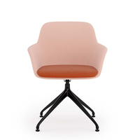 Fauteuil de bureau moderne haut de gamme, avec coussin en tissu commercial et pieds en métal pour zone de réception
