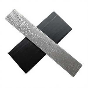 Barra de Acero de Damasco para Cuchillos, 12 Pulgadas, Patrón Escalonado, Hecha a Mano para Fabricación de Cuchillos Personalizados - Product Image 1