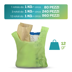 Sacs de courses détachables 1kg Biodégradables Compostables Verts 24+12x40 Taille 1920 Unités - Product Image 3