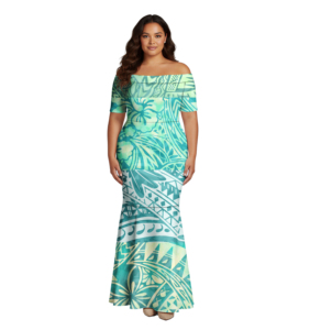 Robes Puletasi samoanes en gros OEM, vêtements de plage polynésiens, robes sirène, robes longues élégantes pour femmes, <span class=keywords><strong>grande</strong></span> <span class=keywords><strong>taille</strong></span>, île - Product Image 4