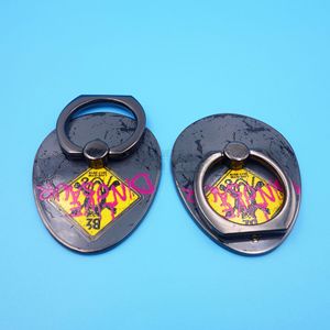 Custom Enamel Logo Phone <b>Ring</b> Holder Zinc Alloy Black Nickel Color Adhesive Back Mount Desktop Use - Product Image 2