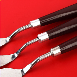 سكاكين لوح ملاعق من الفولاذ المقاوم للصدأ بمقبض خشبي للزيت وطلاء الغواش مستلزمات فنية أساسية - Product Image 3