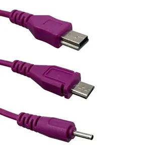 Di alta qualità ad alta velocità cavo del caricatore del telefono cellulare ricarica veloce micro usb 3 in 1 usb dc cavo di montaggio