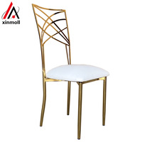 Chaise en bambou blanc doré XINMOLL, matériau durable pour hôtel moderne, salle à manger, fête, mariage, événement, banquet, bar, utilisation en extérieur