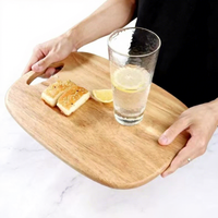 Planche à découper rectangulaire double face en bois d'hévéa durable, anti-moisissure, anti-odeur, facile à nettoyer, multifonctionnelle pour fruits et viandes