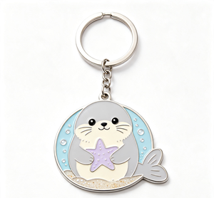 Custom Marine Animal Metal Key Chain Zinc Alloy Seal <b>Keyring</b> Enamel Souvenir Gift for Aquarium Shop - Product Image 4