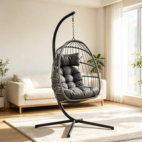 Chaise suspendue en forme d'œuf avec support métallique, idéale pour le jardin, l'extérieur, le salon et l'école – Approvisionnement direct usine
