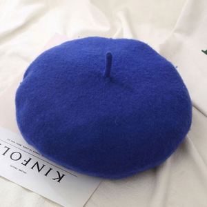 Solid Color Plain Wool Beret <b>Drop</b> Shipping Winter Hats French Beret for Women - Product Image 5