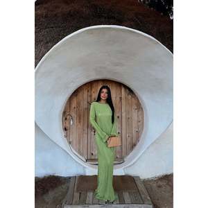 Green Mirela Vintage Satin <b>Prom</b> <b>Dress</b> XL Empire Waistball Gown A-Line Silhouette Short Sleeves Floor-Length Embroidered Party - Product Image 6