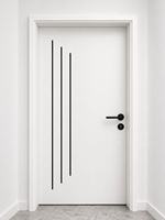 Porte en WPC imperméable au design moderne avec lignes décoratives CNC pour hôtels et villas haut de gamme, matériau principal bois PVC