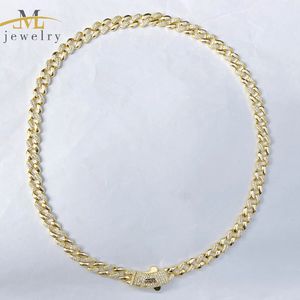JML 도매 14K 골드 도금 유행 힙합 8mm 쿠바 목걸이 핫 세일 초커 모나코 목걸이 칼라 지르콘 황동 파티 - Product Image 3