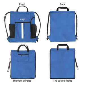 <strong>Drawstring</strong> <strong>Backpacks</strong> With Logo Wholesale Sport <strong>Drawstring</strong> Soccer Ball Bag Separate Shoe Pocket Two Water Bottle Holder - Product Image 4