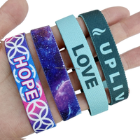 Bracelet promotionnel en polyester élastique étanche avec logo personnalisé RFID/NFC FM1108 Ntag 213 Ntag 215 Ntag216 pour événements